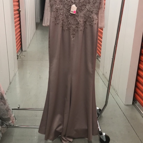 Montage by MonCheri 3/4 sleeves illusion hand beaded bodice gown - Picture 14 of 15